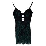 Bebe ‎ Lace Dress Romper "Cooper" Emerald Green Black Photo 2