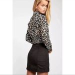 Free People Modern Femme Dark Grey Panel Bodycon Denim Jean Mini Skirt Size 2 Photo 3