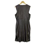 Chelsea and Violet  Faux Suede Embroidered Cutout Dress Womens L Brown Western Boho Photo 2