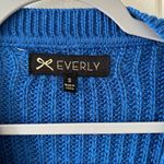Everly for Francesca’s Cobalt Blue Long Sleeve Sweater Wool Blend Cardigan Small Photo 3