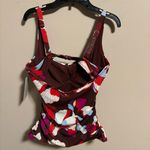 Athleta NWT  Square Neck Tankini Top Hero Bloom Decadent Chocolate 34 D/DD Photo 5
