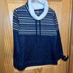 st. john's bay St John Bay Sweatshirt Blue White Fleece with mock Neck size M NWT Photo 0