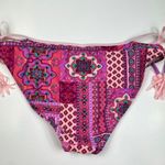 Dreamgirl Malibu Dream Girl Pink Patchwork Mandala Print Halter Neck Cutout Hip Bikini Set Photo 3
