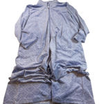 Carole‎ Hochman Women's Large Blue Fleece Geometric Print Zip Up Robe Photo 0