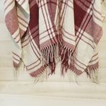 Banana Republic {OS} NWT Mariana Plaid Red Fringe Komono Blanket Cashmere Blend Photo 8