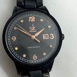 SK Shengke 32mm Women Black Tone dial Date Watch Water Resistant Size 7” Photo 1