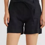 Ralph Lauren Lauren Belted Linen Shorts Black size 12 P Photo 0