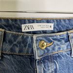 ZARA  Women’s High Rise Straight Leg Jeans Size 4 Button Fly Blue Wash Photo 4
