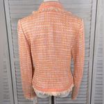 Grace Elements Blazer Tweed Fringe Trimmed Cropped Peach-10 Photo 1
