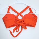 Cupshe Ribbed Lace Up Knotted Front Bikini Top Orange Small Photo 3