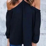 Ven Van Black Cold Shoulder Blouse Size Small NWT Photo 0