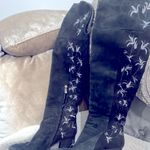 Kenneth Cole Black Over The Knee Embroidered Heeled Boots Photo 2