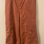 Anthropologie Women’s Burnt Orange Wide Leg Chino Capris Size 8 24” Inseam Photo 0