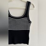 H&M Divided by  Striped Ribbed Tank Top, Black/White, Size Large Photo 4