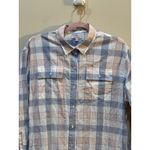Barbour Summer Millcross Shirt Dress Linen Blend Plaid Size 6 Duster Photo 4
