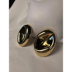 Vintage quiet luxury regal oval gold toned clip on earrings Photo 2