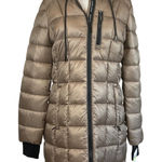 Michael Kors Quilted Puffer Coat Size Medium Brown Mid Length Packable Jacket Photo 0