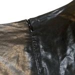 ZARA Black Fitted Bodycon Faux Leather Ruched Dress Women Sz M Photo 7