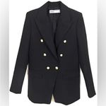 ZARA Double Breasted Blazer With Shoulder Pads Blogger’s Favorite Black Photo 10
