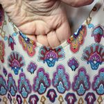 Show Me Your Mumu V-Neck Tunic Blouse Mini Dress Medallion Paisley Flowy Large Photo 3