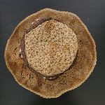 Women's Crochet Bucket Hat One Size Women's Brown Woven Sun Hat Photo 2