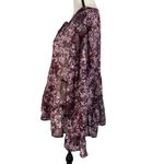 Lucky Brand Large Top Floral Semi-Sheer Keyhole Ruffled Tiers Long Bell Sleeves Photo 6