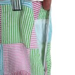 Talbots  100% Cotton Patchwork Striped Seersucker Short Straight Lined Skirt Sz 4 Photo 3
