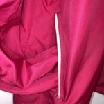 Adidas  Track Jacket Women XL Pink Red 3 Stripe Jogger Windbreaker Reflective Zip Photo 4