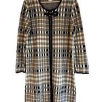 Anne Klein Plaid Women Wrap Sweater Coat Buckle Closure Size M Excellent Cond. Photo 0