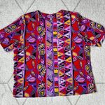 Vintage Multicolored Island Graphic Floral Geometric Pattern Crew Neck Top Size undefined Photo 0