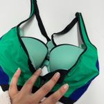 Victoria's Secret VSX Sports Bra 34DD Green Blue Zip Front Sports Athletic Active Photo 4