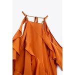 ZARA  Ruffle Satin Effect Tank Top Blouse Photo 3