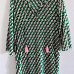 J.Crew Coverup Womens XS Green Pink Tassels Beach Coastal Swim Resort Preppy Photo 0