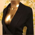 Tuxedo Lapel Faux Wrap Dress in black size M Size M Photo 3