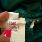 Vintage 1980s Fit and Flare Prom Dress Teal Fitted Bodice Lace Long Sleeve Bow Green Size 14 Photo 8