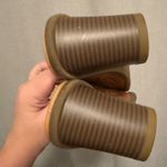 Dr Scholls sz 8.5 Womens Brown Cut Out Leather Open Toe Slip On Heels Chic Comfy Photo 8