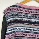 Talbots  Womens Fair Isle Lambswool Blend Pink Multicolor Crewneck Sweater‎ Sz M Photo 5