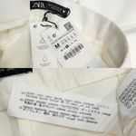 ZARA High Rise Kick Out Cropped Dress Pants White Cotton Blend size M Photo 1