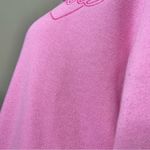 Barbie Pink Embroidered Varsity Tracksuit Fleece Quarter Zip Sweatshirt Medium Photo 8