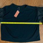 SheIn  black shortsleeved puffy sleeves blouse with Bag - Size Large. NWT Photo 1