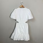 WAYF Puff Sleeve Cutout Ruffle Mini Dress Womens Small* White Fit & Flare Bridal Photo 3