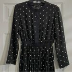 Maje Rivoli Floral Embroidered Black Pleated Midi Dress, Size 3 (Size L) Photo 4