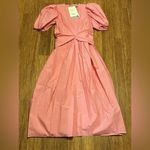Cecilie Bahnsen Juniper Cotton Poplin Midi Dress Pink Size 2 Photo 4