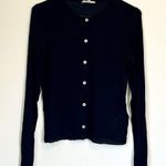 Madewell NEW Black Wool-Blend Crewneck Cardigan - Size: Small Photo 1
