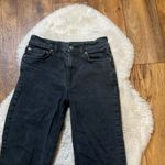 ASOS Design Crop Raw Hem Black Denim Jeans Size 28 Hi Rise Photo 3