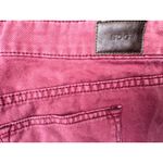 BDG  Low Rise Dolphin Denim Shorts Women's 29 Burgundy Distressed‎ Frayed Hem Photo 7