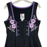 Rose Dirndl Aus Bayern Black Purple Floral Embroidered Oktoberfest Dress sz S 42 Photo 1