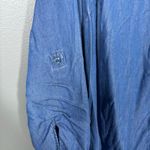 Zac & Rachel Blue Chambray Denim Tunic Button Up Shirt Photo 4