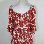 Premier Amour Red Floral Mini Dress NWT Size 16 Smocked Mini Dress Photo 4
