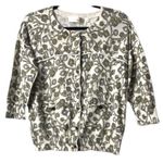 Charlie & Robin Anthropoloie Cardigan M Cream Jewel & Key Soft Neutral Preppy Green Size M Photo 1